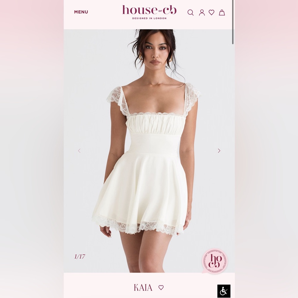 House of CB Ivory Lace Sleeve Wedding Dress